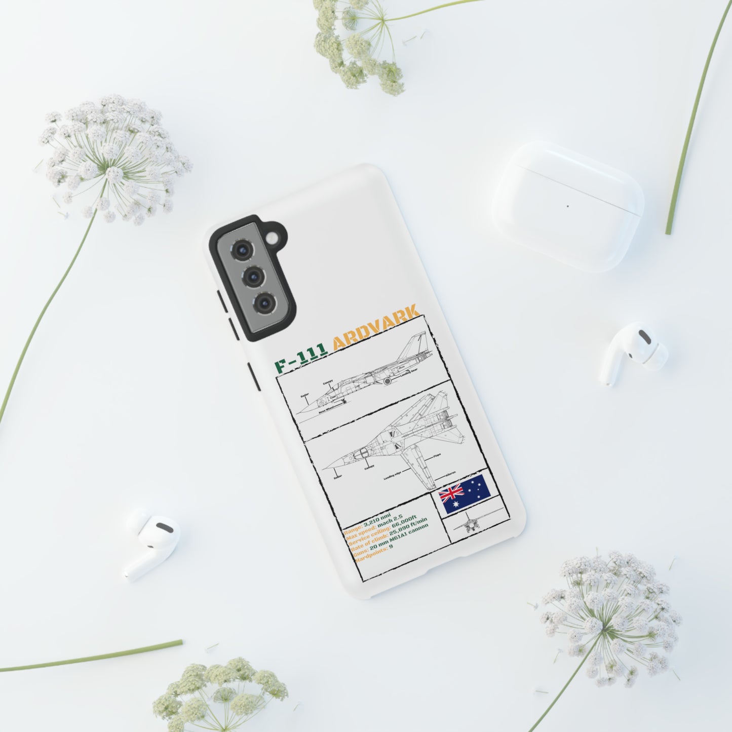 F-111 Aardvark Schematic edition phone case (RAAF Colour-Way)
