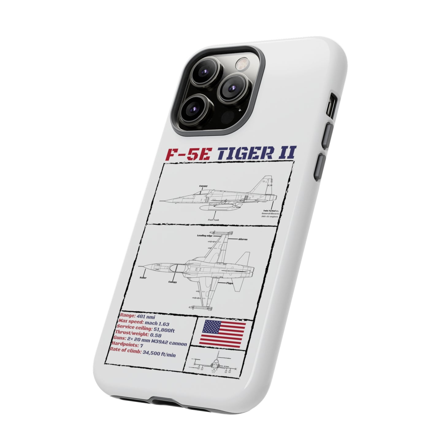 F-5E Schematic edition phone case (USAF Colour-Way)