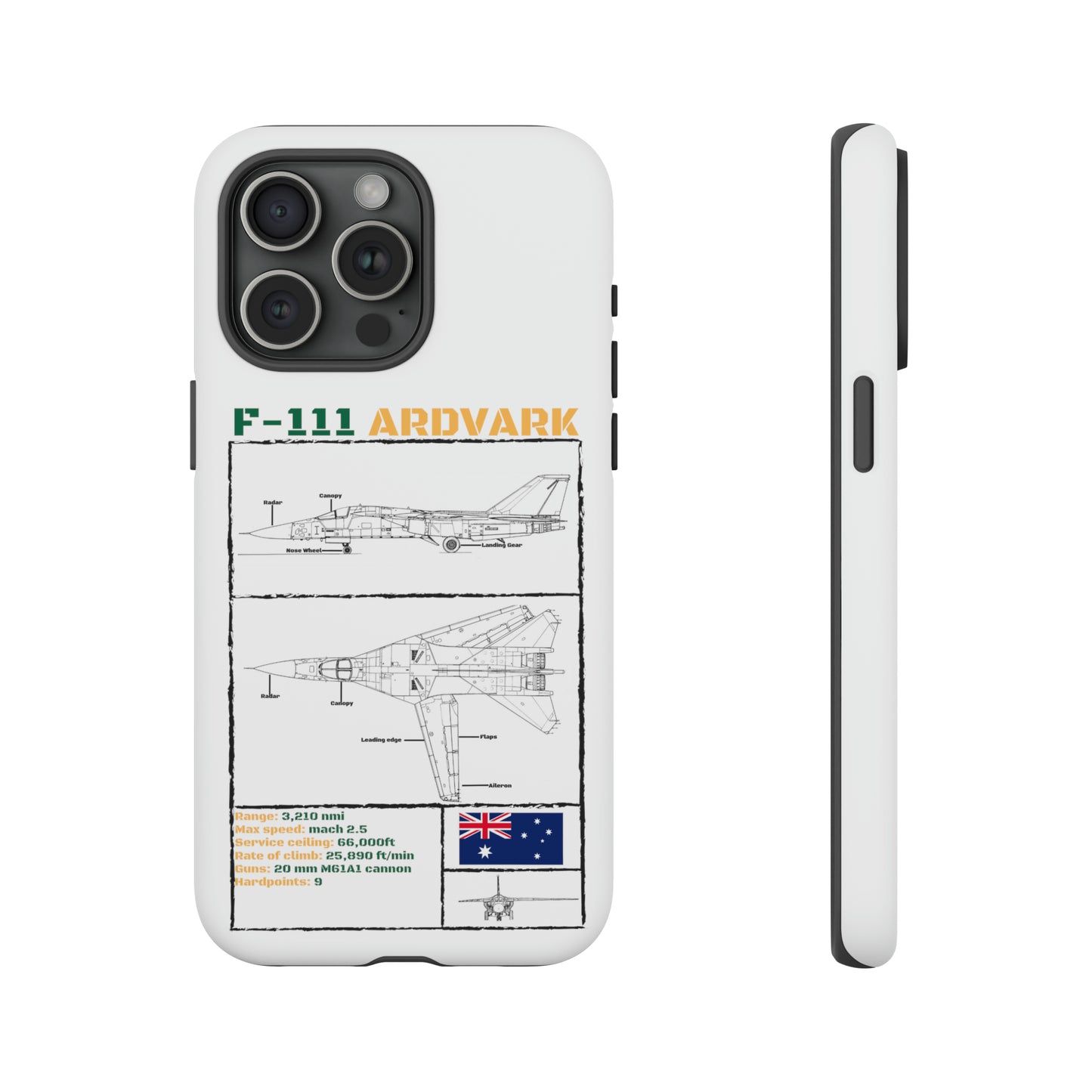 F-111 Aardvark Schematic edition phone case (RAAF Colour-Way)