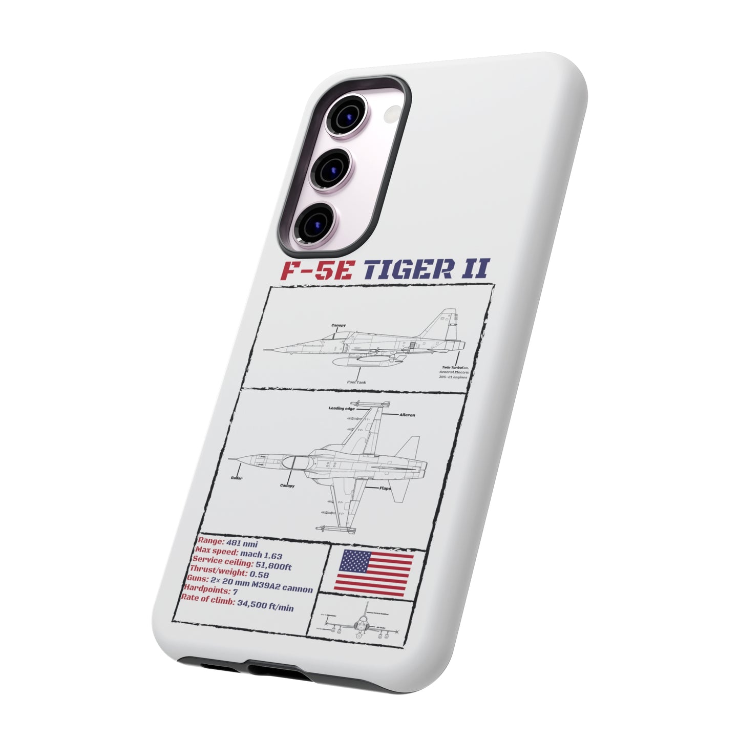 F-5E Schematic edition phone case (USAF Colour-Way)