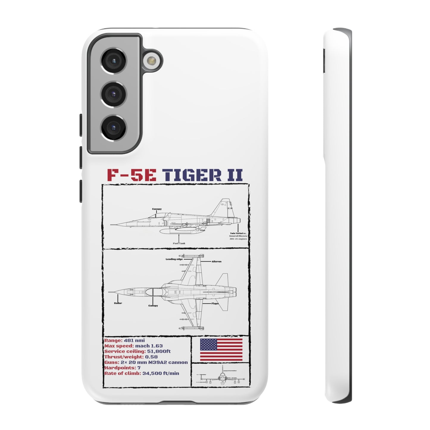 F-5E Schematic edition phone case (USAF Colour-Way)