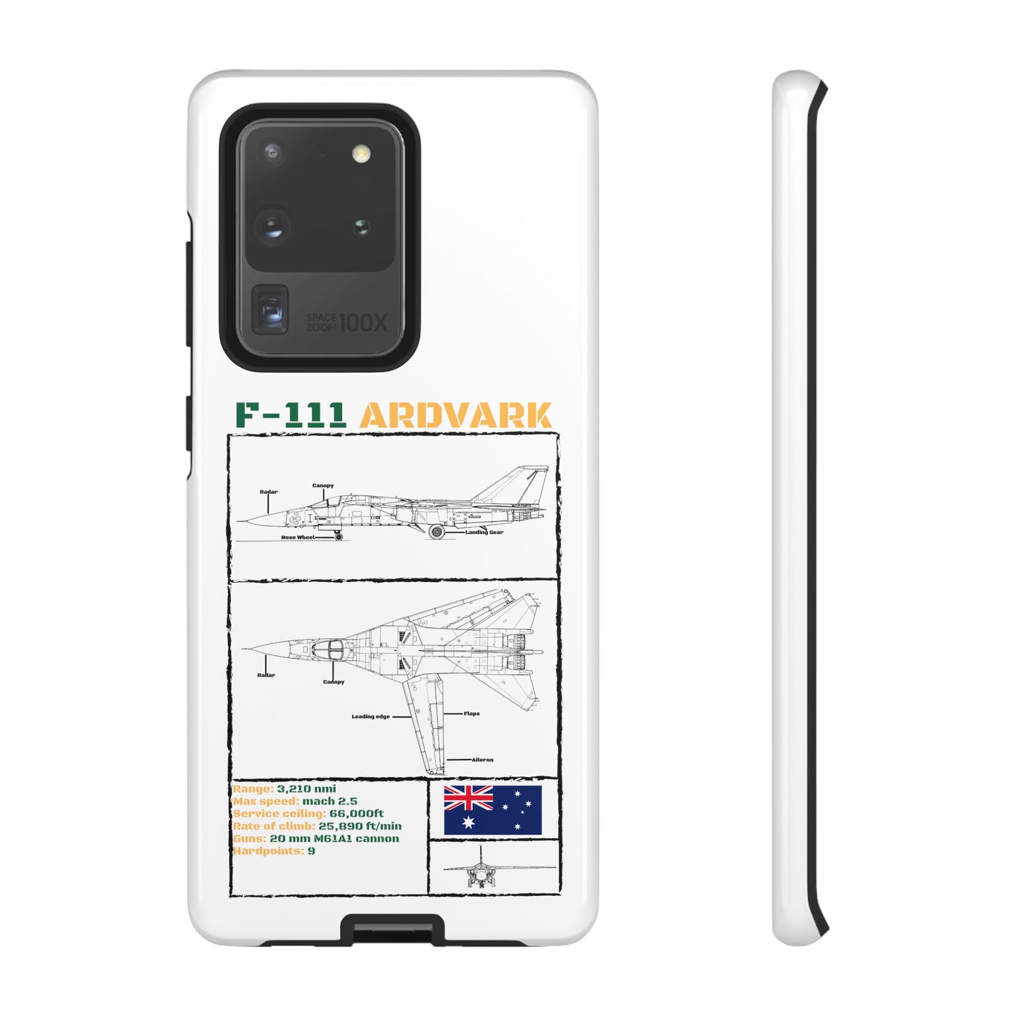 F-111 Aardvark Schematic edition phone case (RAAF Colour-Way)