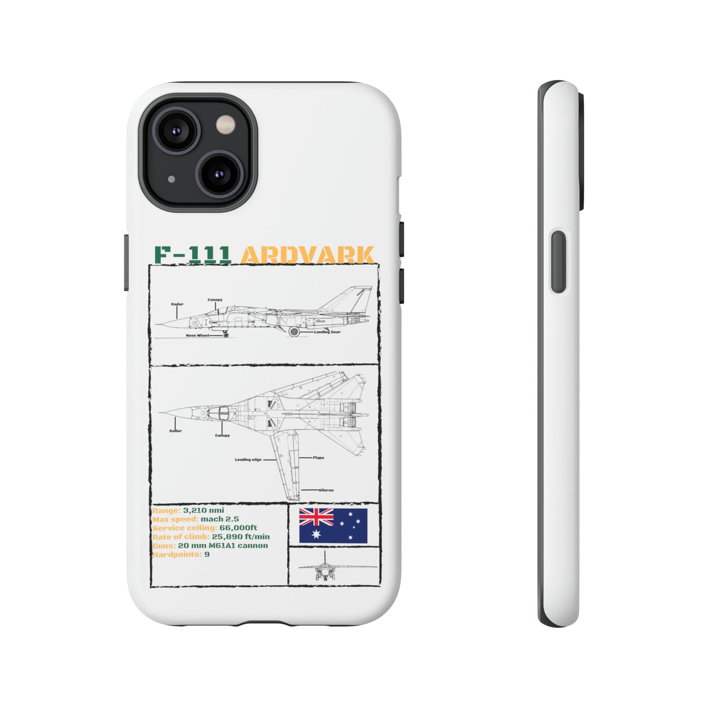 F-111 Aardvark Schematic edition phone case (RAAF Colour-Way)