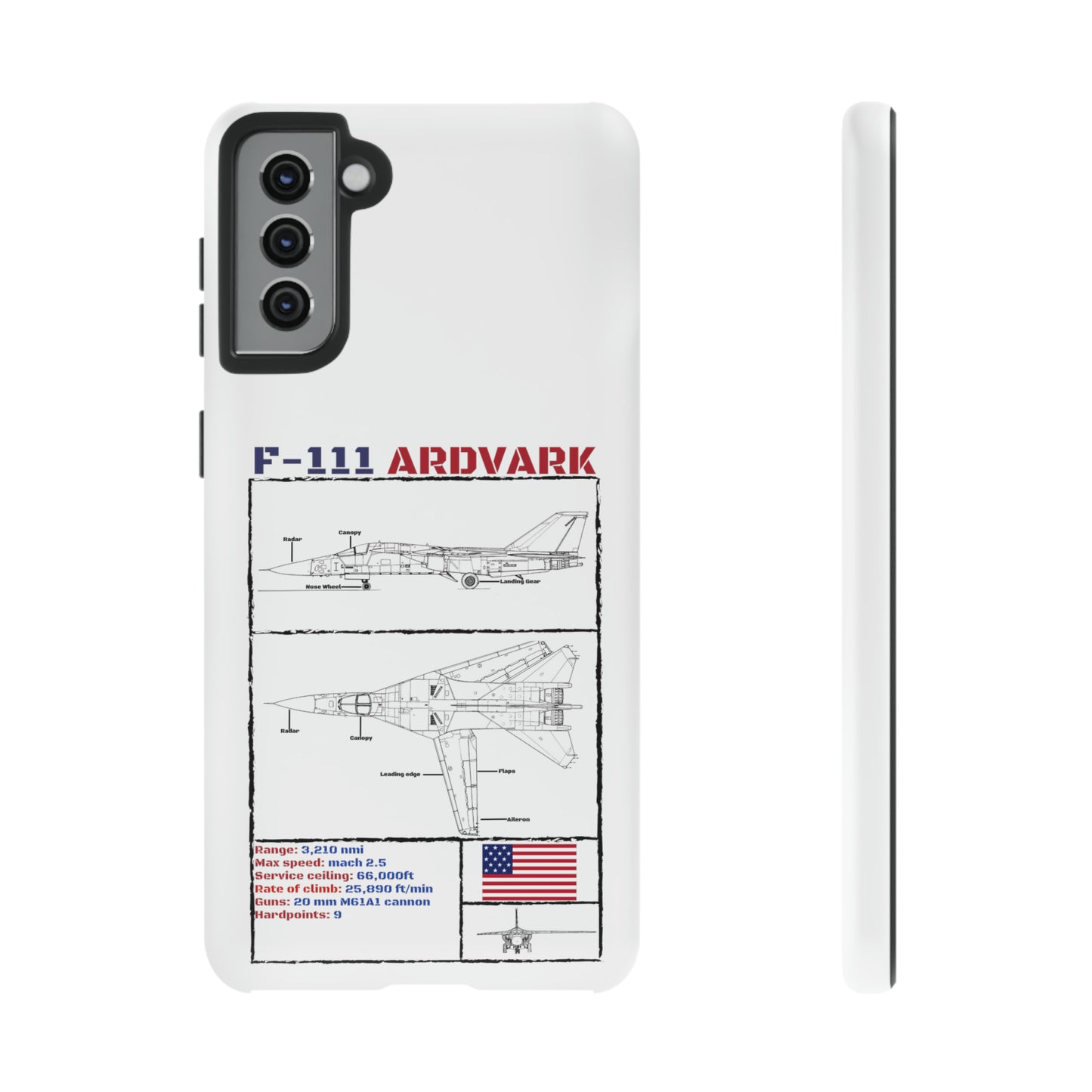 F-111 Aardvark Schematic edition phone case (USAF Colour-Way)