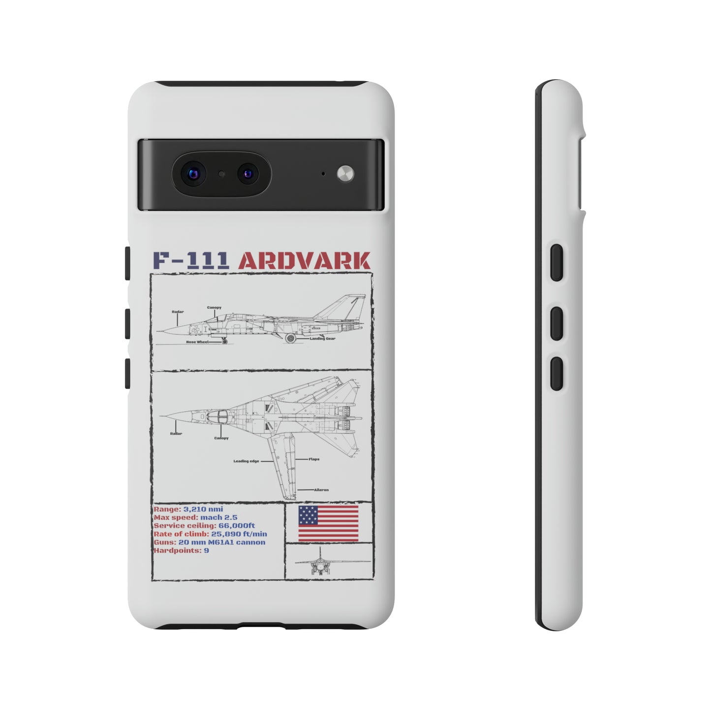 F-111 Aardvark Schematic edition phone case (USAF Colour-Way)