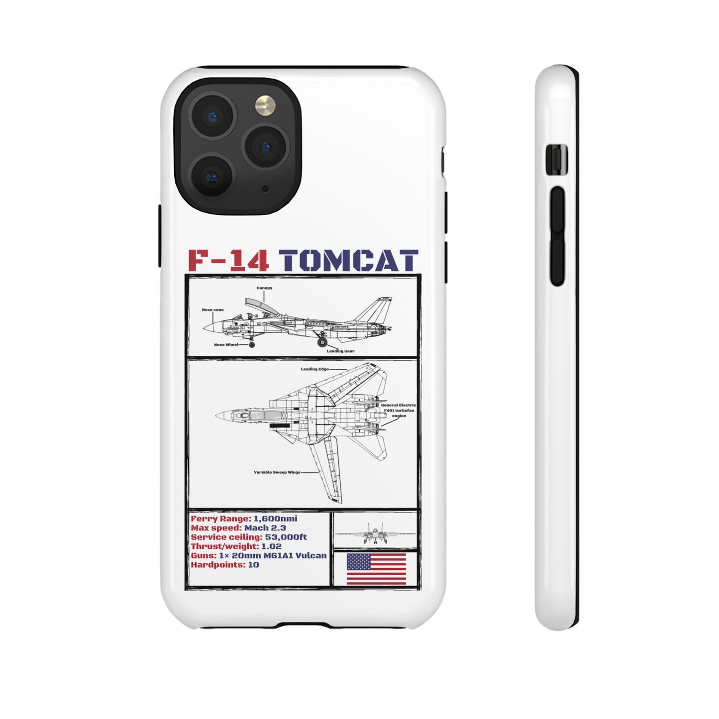 F-14 Tomcat Schematic edition phone case (USAF Colour-Way)