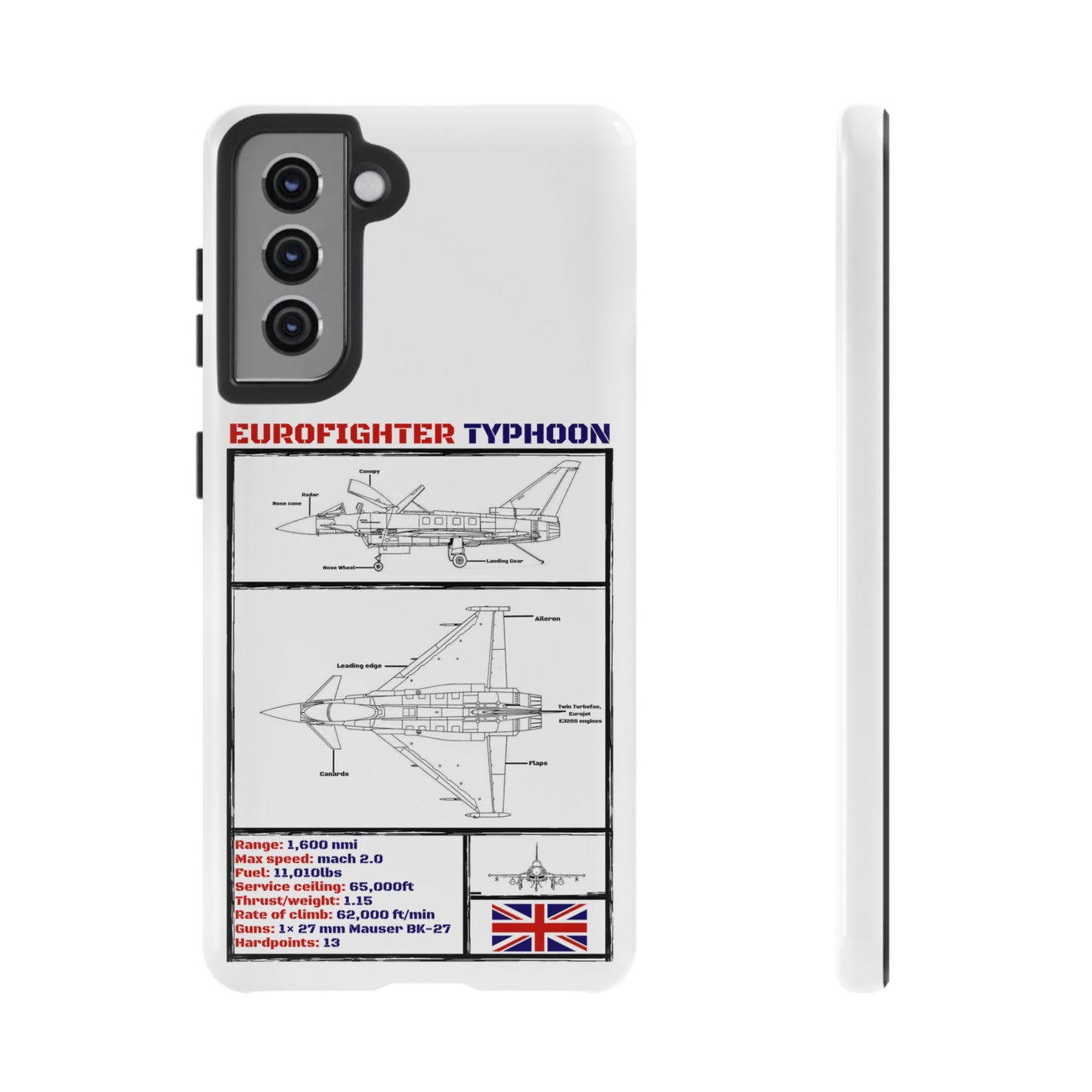 Eurofighter typhoon Schematic edition phone case (RAF Colour-Way)