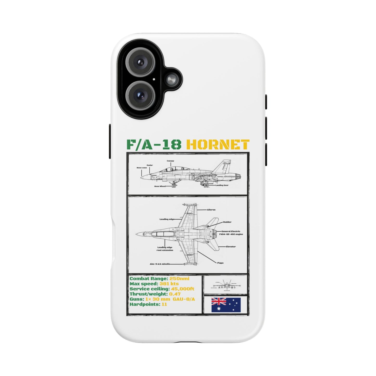 F/A-18 Hornet Schematic edition phone case (RAAF Colour-Way)