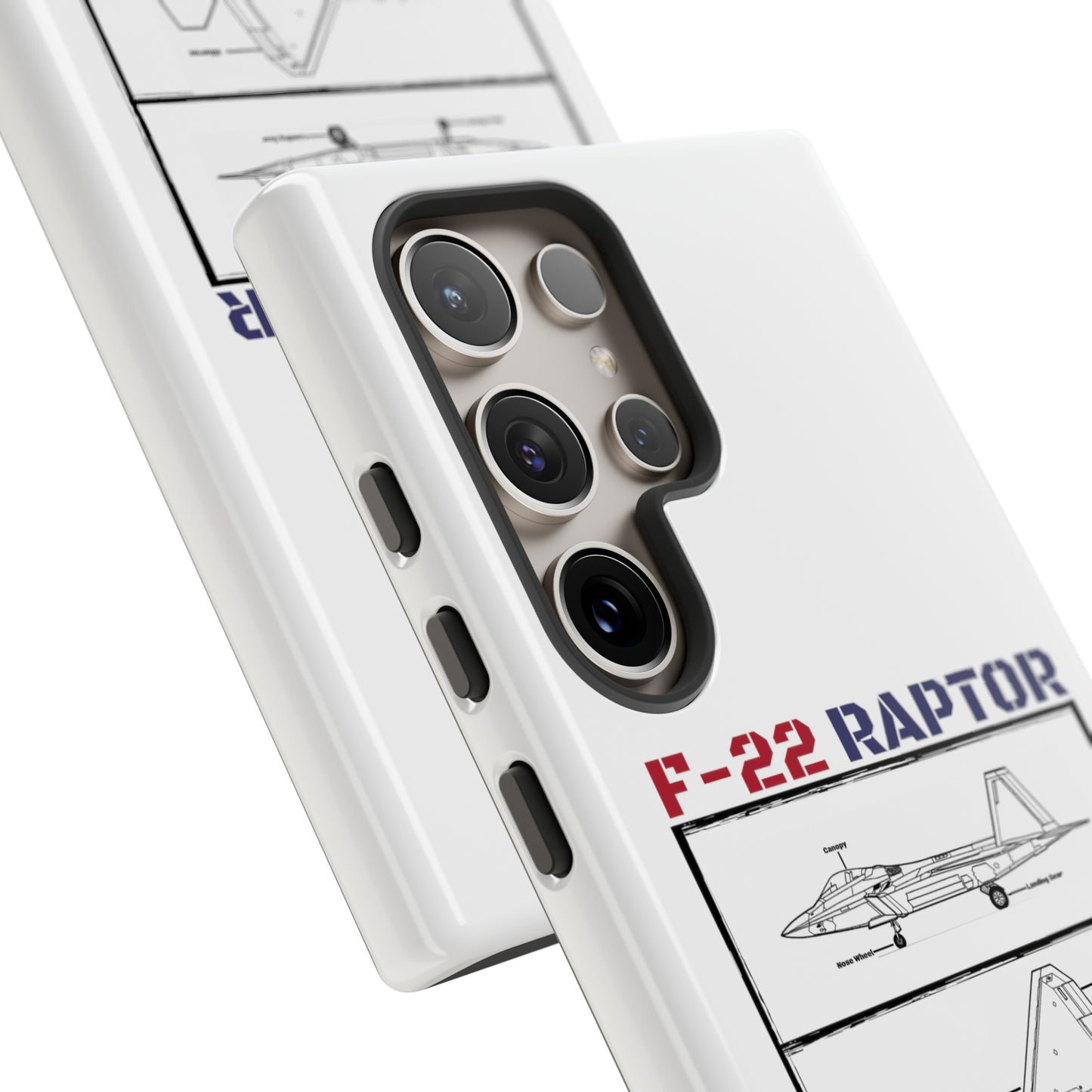 F-22 Raptor schematic rigid Phone Case (USAF colour-ways)