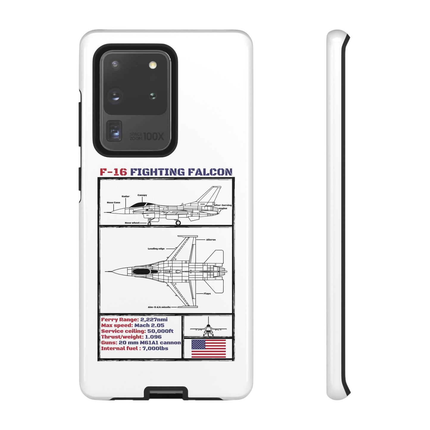 F-16 Fighting Falcon Schematic edition phone case (USAF Colour-Way)