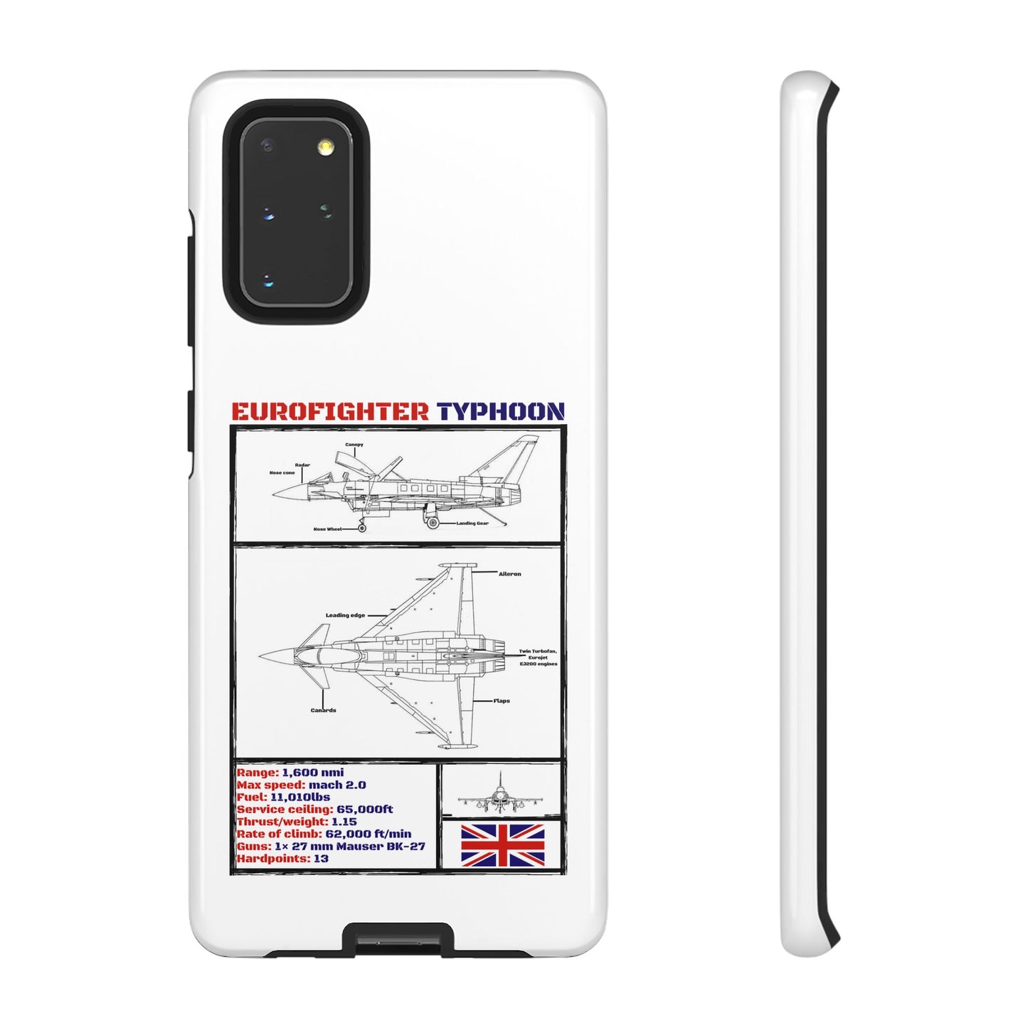 Eurofighter typhoon Schematic edition phone case (RAF Colour-Way)