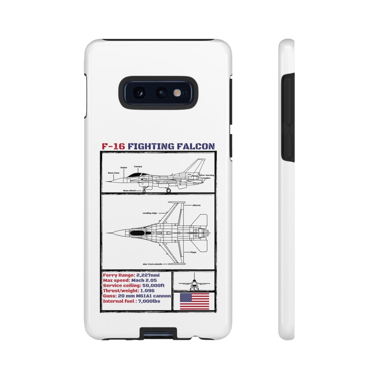 F-16 Fighting Falcon Schematic edition phone case (USAF Colour-Way)
