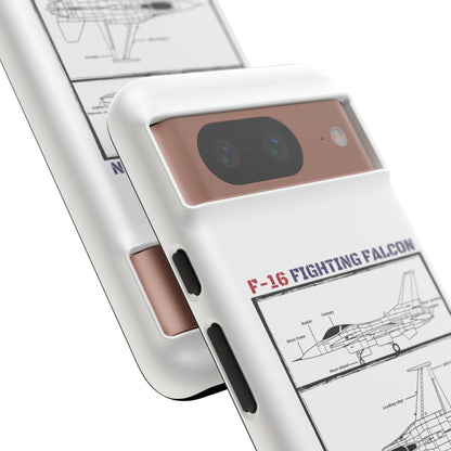 F-16 Schematic rigid Phone Case (USAF colour-ways)