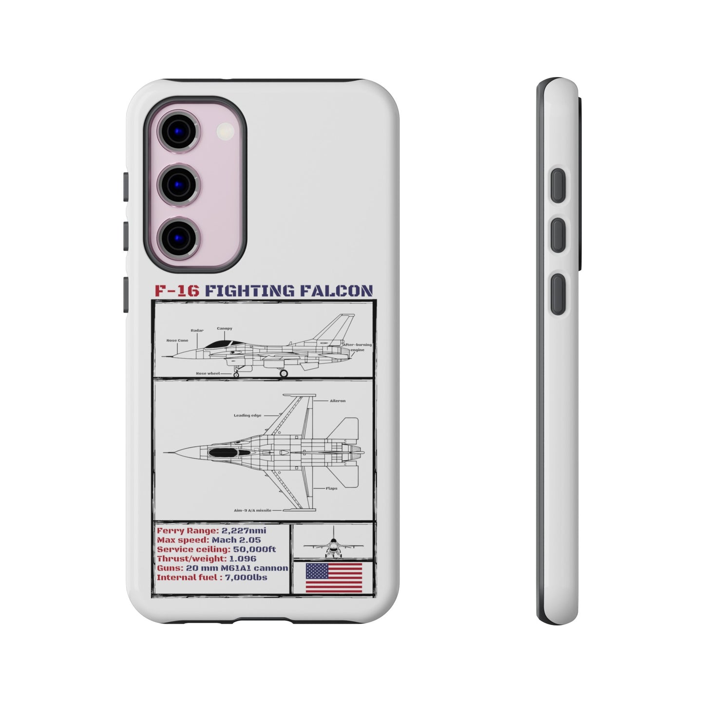 F-16 Schematic rigid Phone Case (USAF colour-ways)