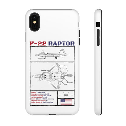 F-22 Raptor schematic rigid Phone Case (USAF colour-ways)