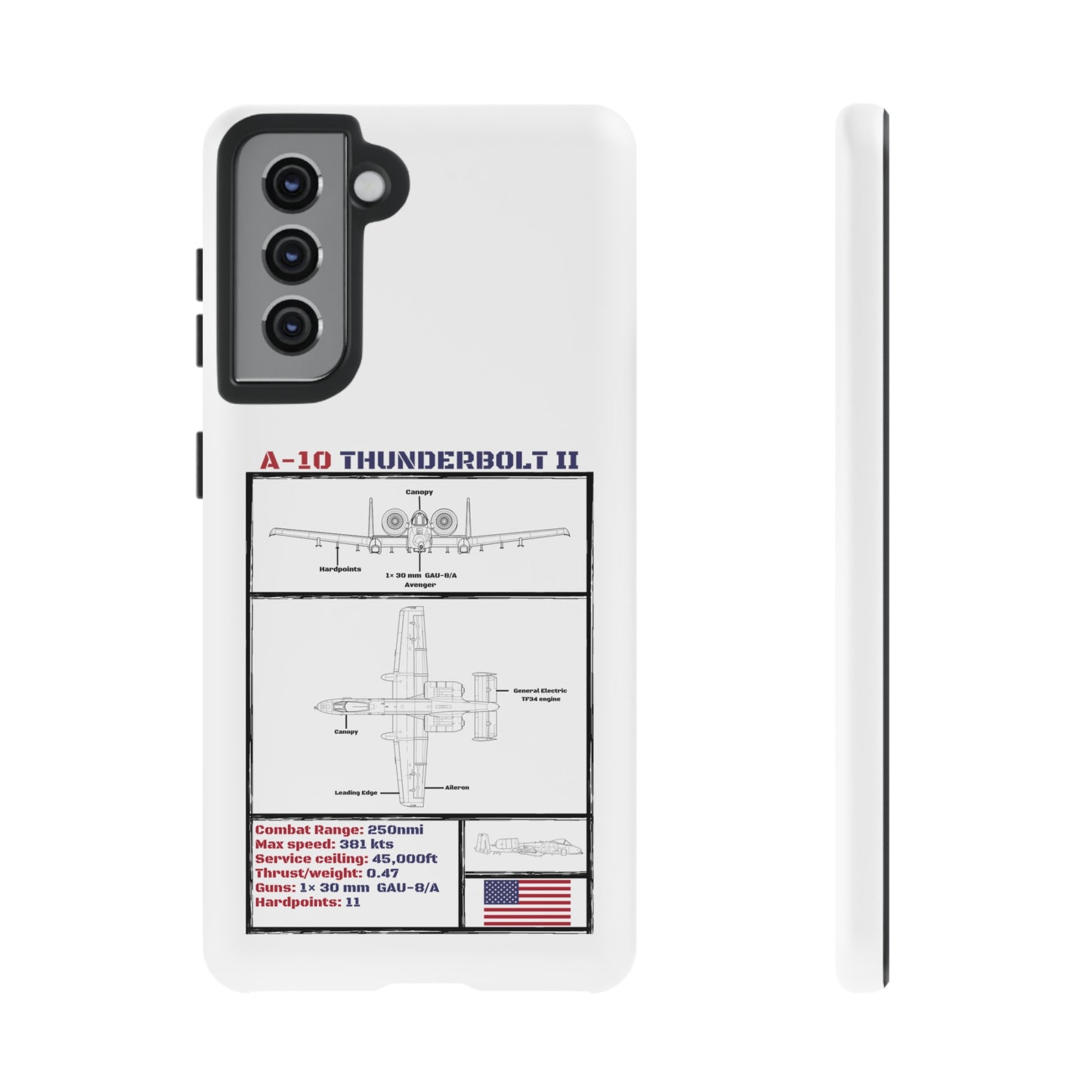 A-10 Schematic Rigid Phone Case (USAF colour-ways)