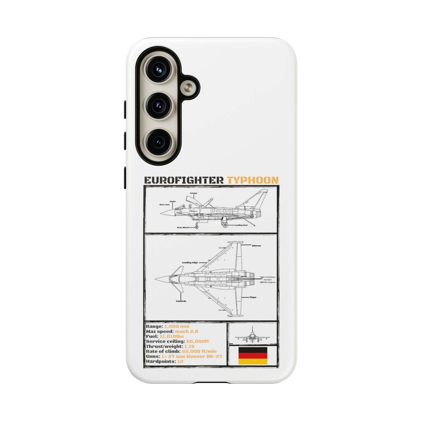 Eurofighter Typhoon Rigid Phone Case (Luftwaffe colour-ways)