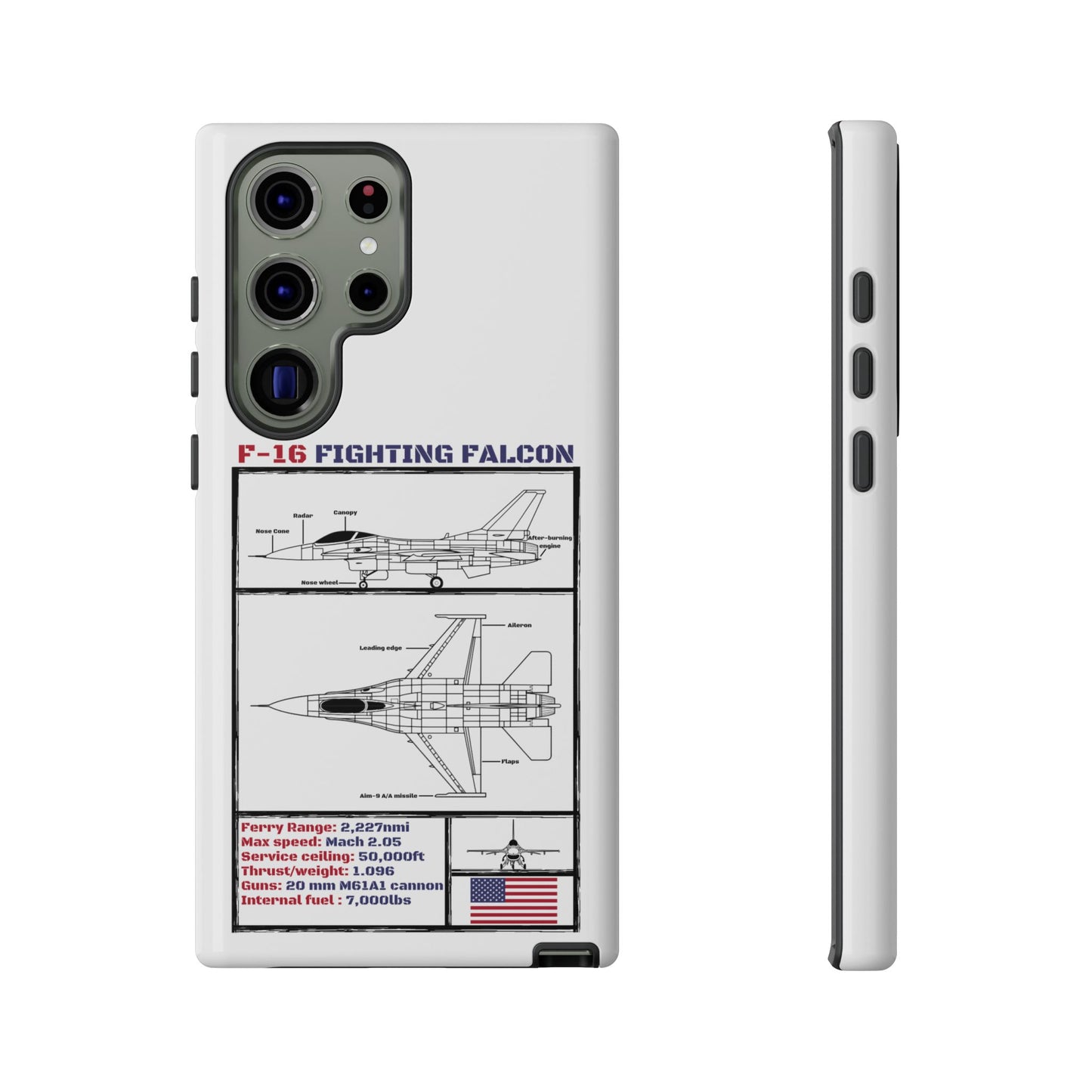 F-16 Fighting Falcon Schematic edition phone case (USAF Colour-Way)