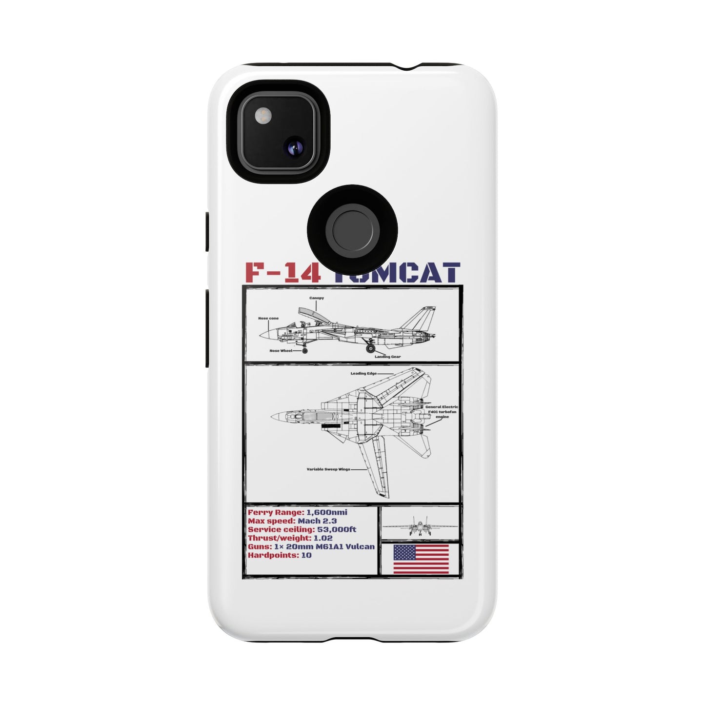 F-14 Tomcat Schematic edition phone case (USAF Colour-Way)