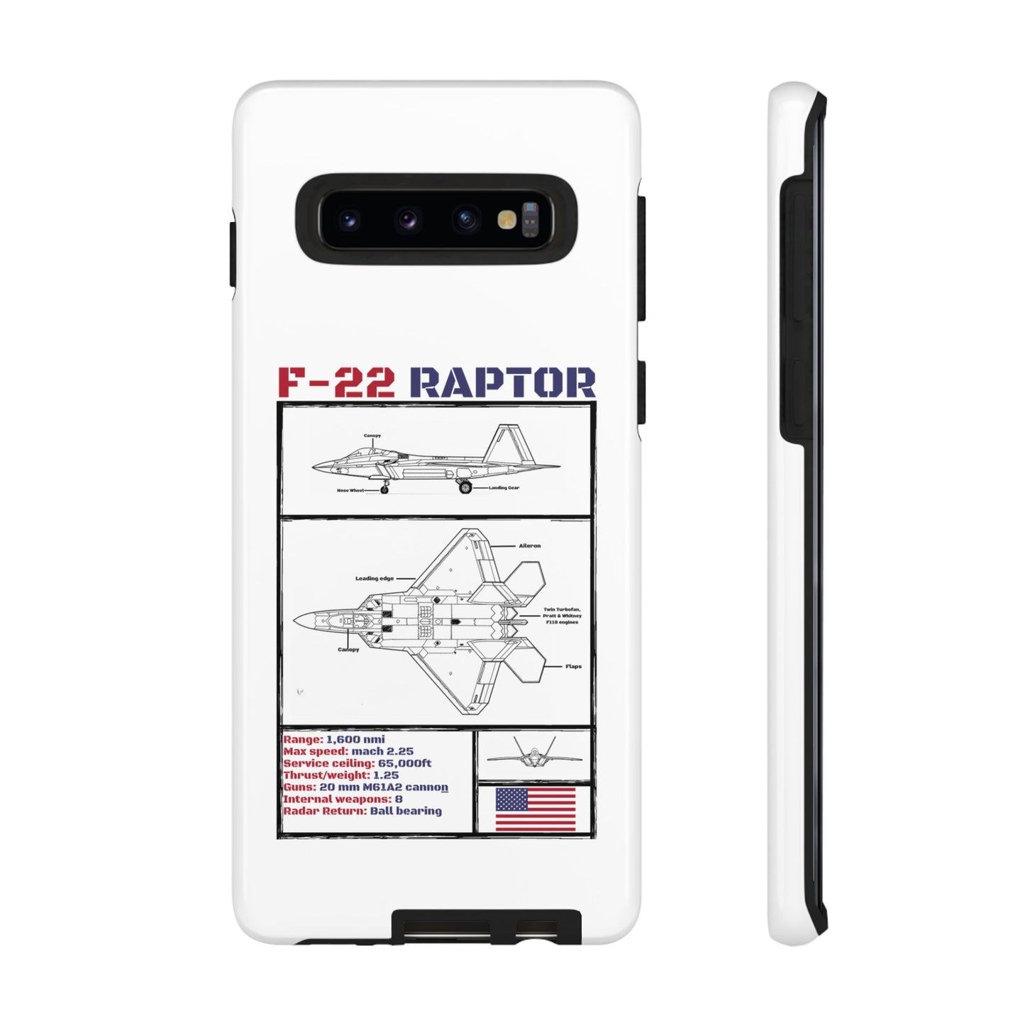 F-22 Raptor Schematic edition phone case (USAF Colour-Way)