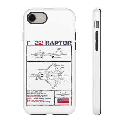 F-22 Raptor schematic rigid Phone Case (USAF colour-ways)