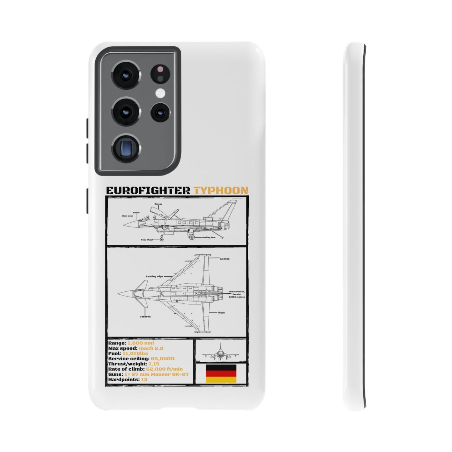 Eurofighter typhoon Schematic edition phone case (Luftwaffe Colour-Way)