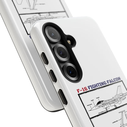 F-16 Fighting Falcon Schematic edition phone case (USAF Colour-Way)