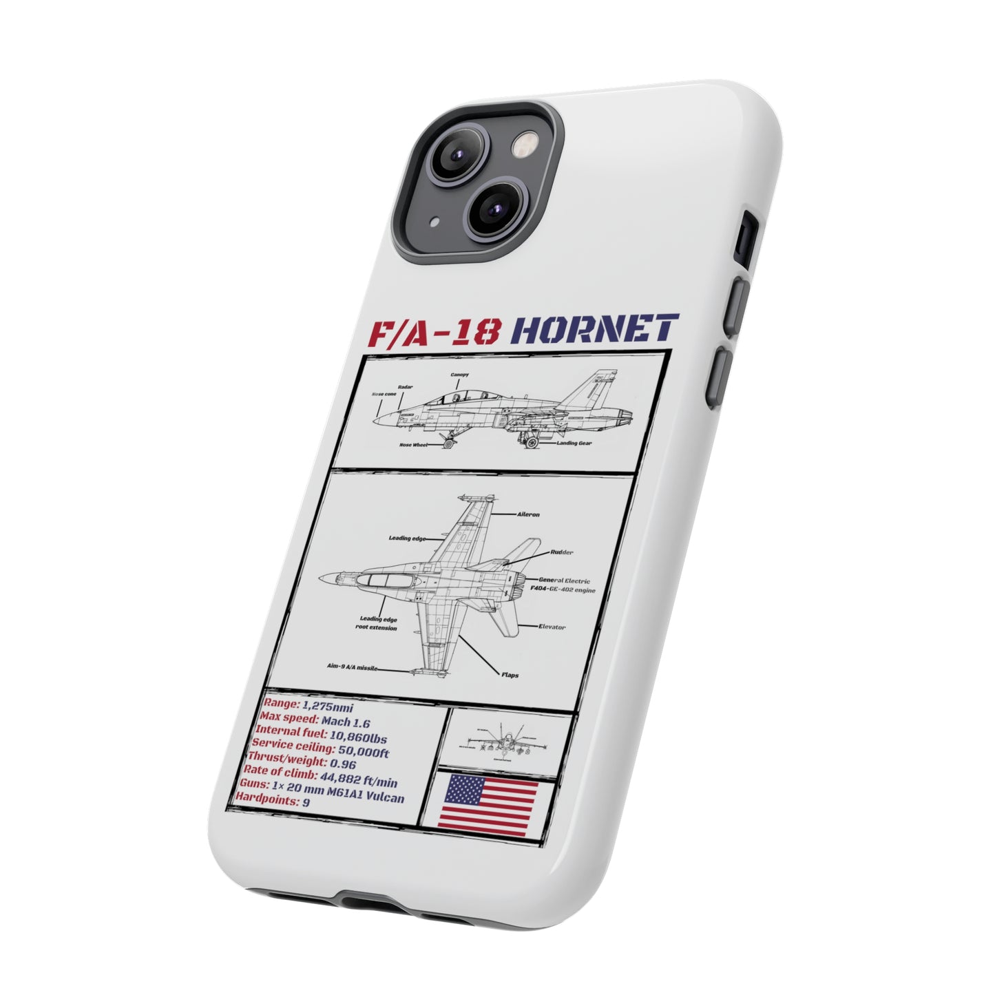 F/A-18 Schematic Rigid Phone Case (USAF colour-ways)