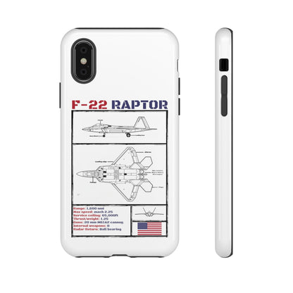 F-22 Raptor schematic rigid Phone Case (USAF colour-ways)