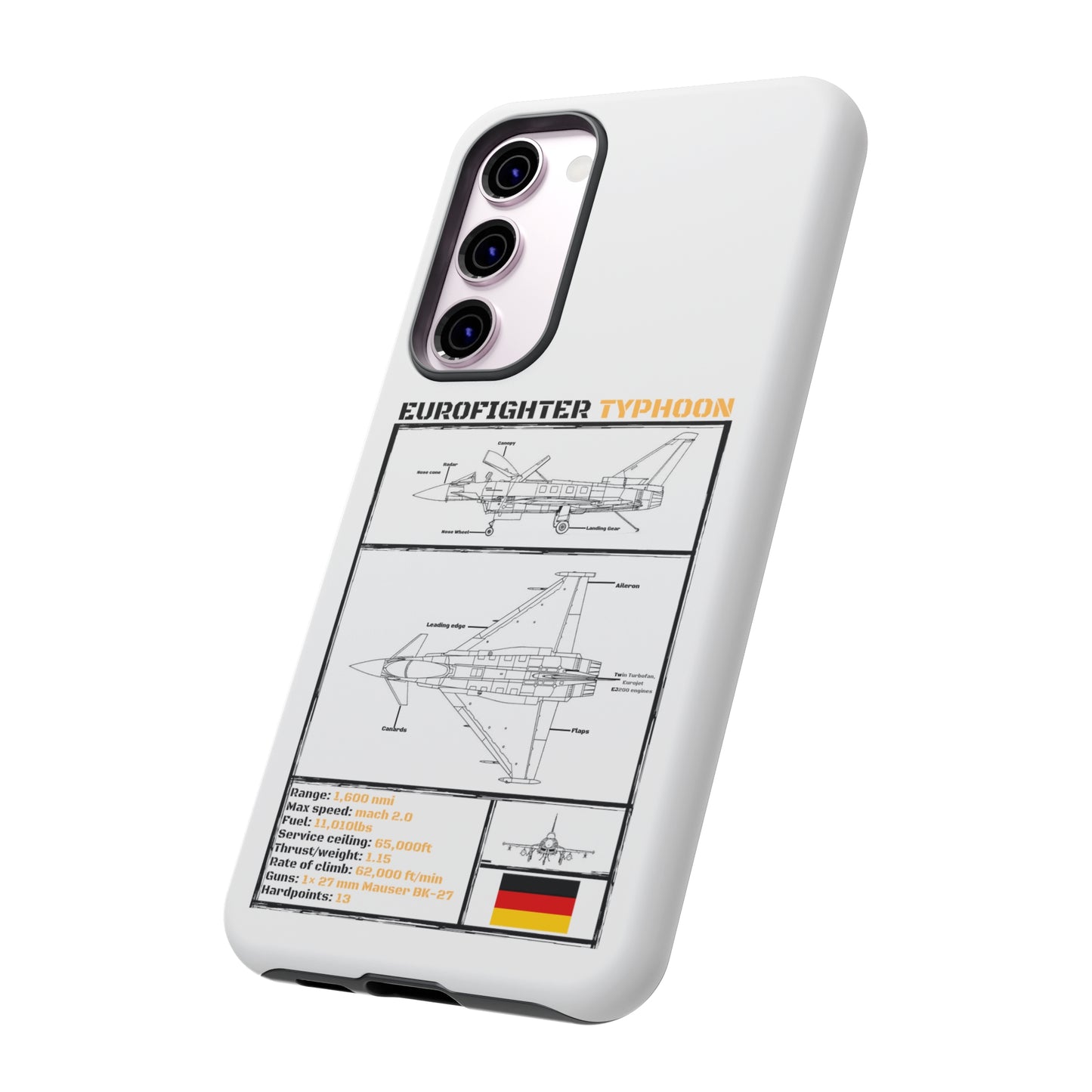 Eurofighter Typhoon Rigid Phone Case (Luftwaffe colour-ways)