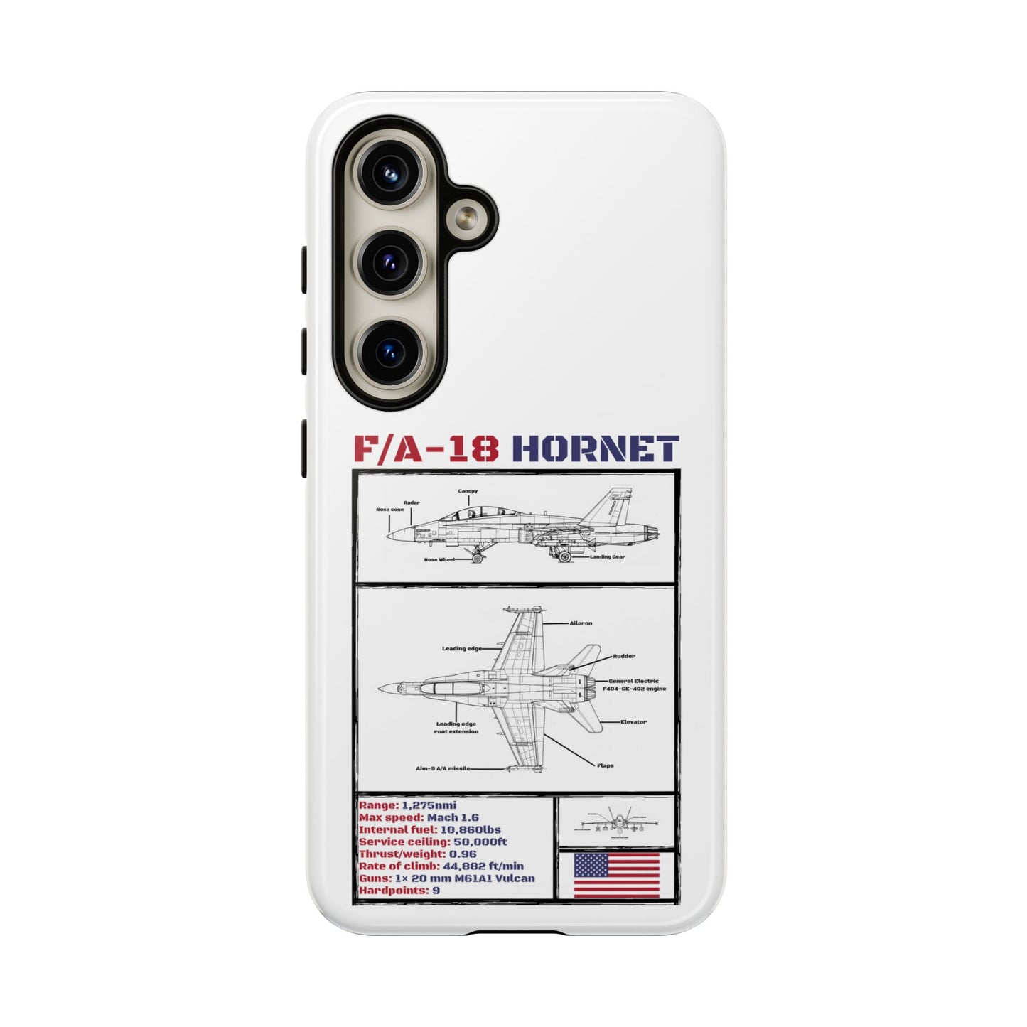 F/A-18 Hornet Schematic edition phone case (USAF Colour-Way)