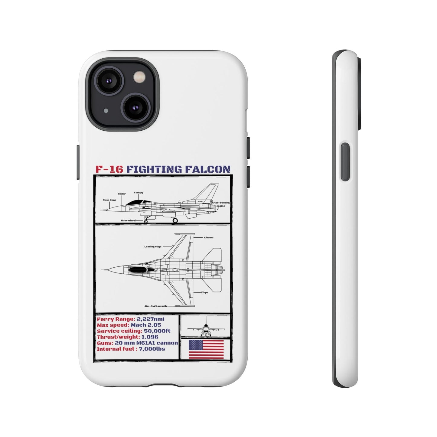 F-16 Fighting Falcon Schematic edition phone case (USAF Colour-Way)