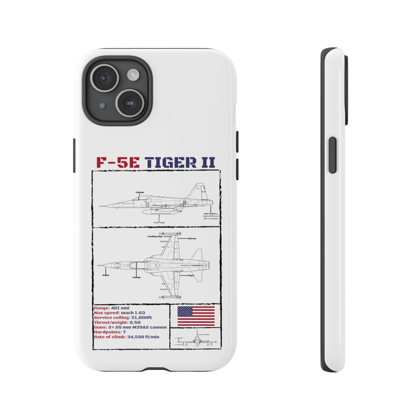 F-5E Schematic Durable Phone Case (USAF colour-ways)