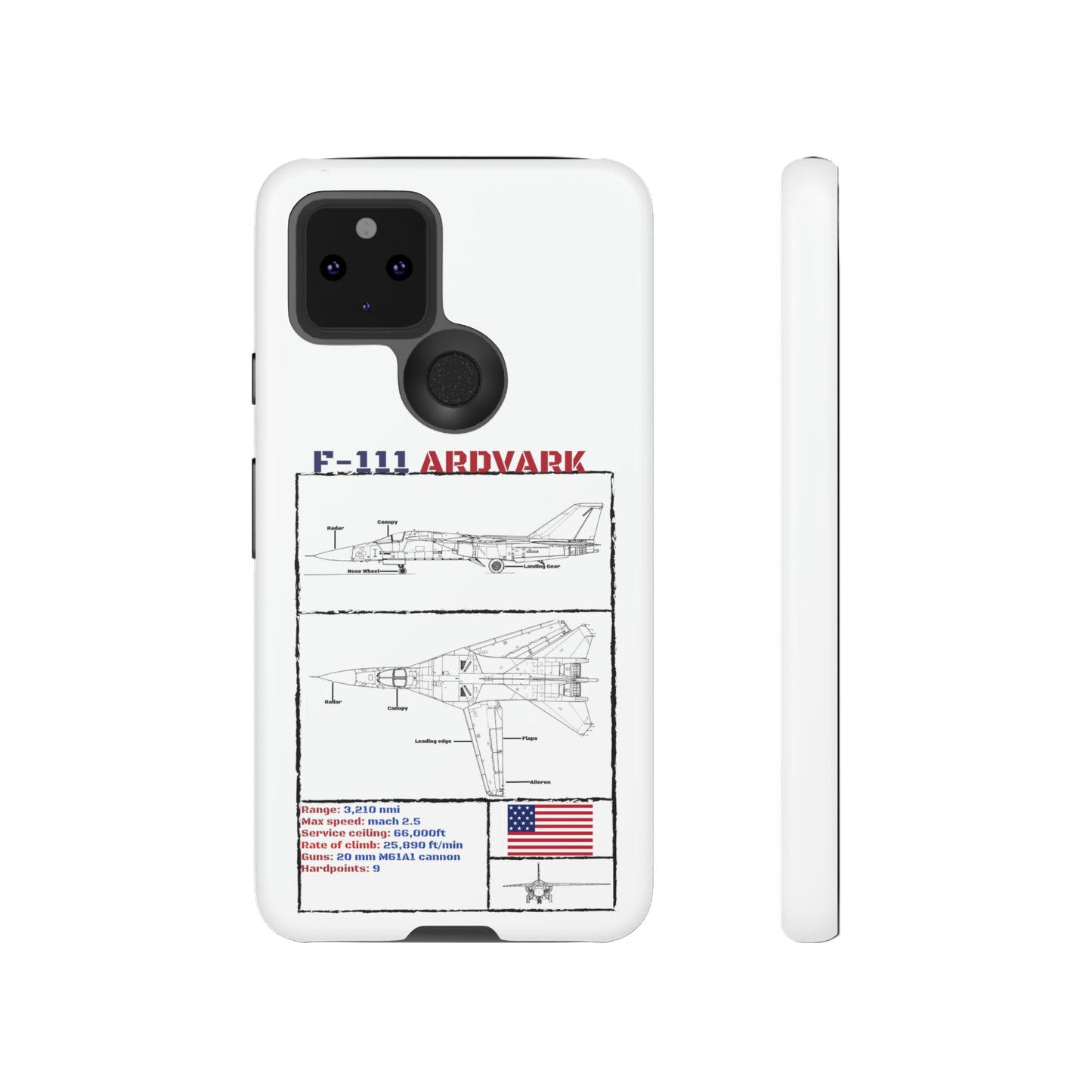 F111 Aardvark  Schematic Durable Phone Case (USAF Colourways)