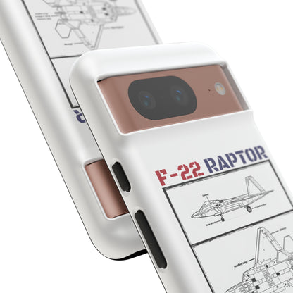 F-22 Raptor schematic rigid Phone Case (USAF colour-ways)