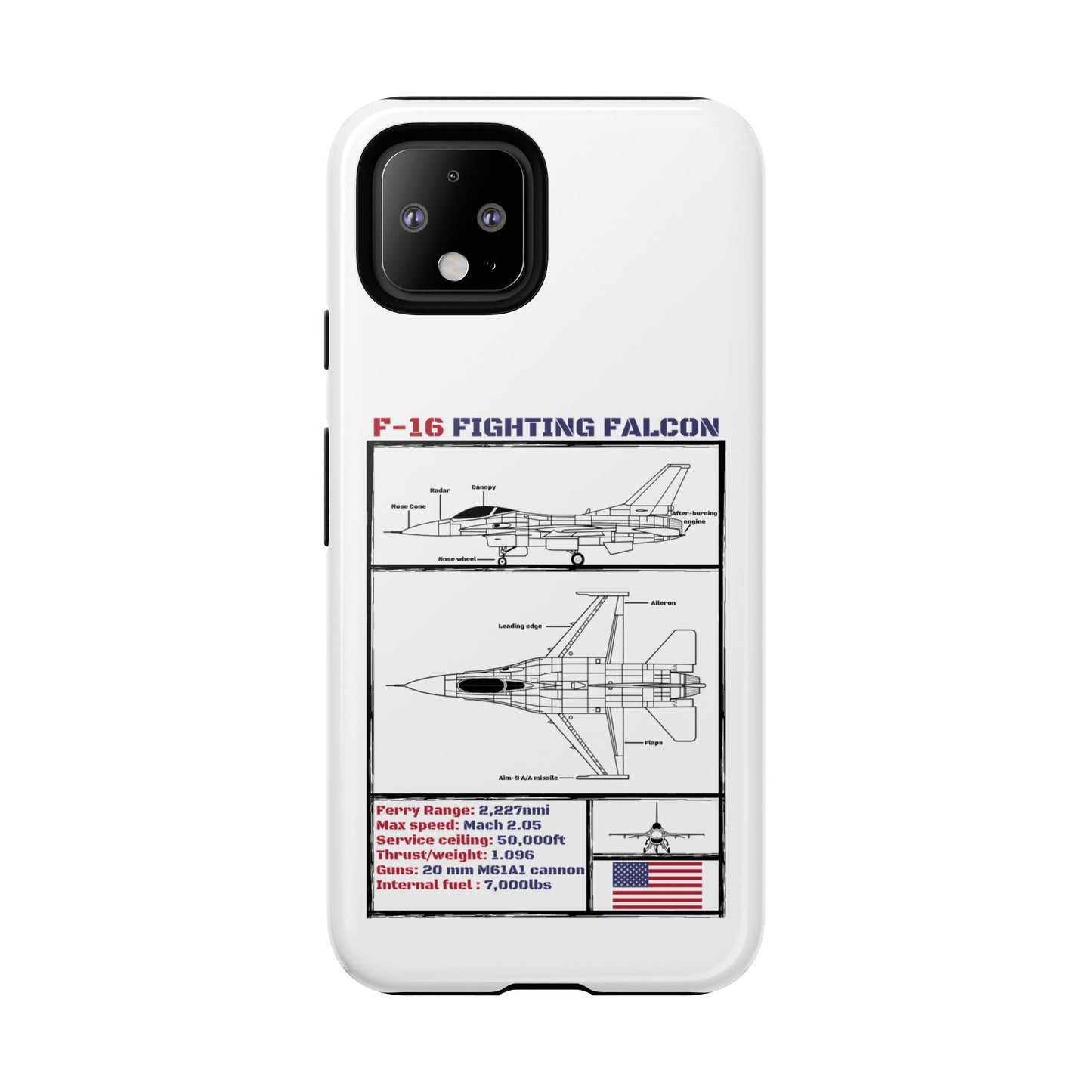 F-16 Fighting Falcon Schematic edition phone case (USAF Colour-Way)