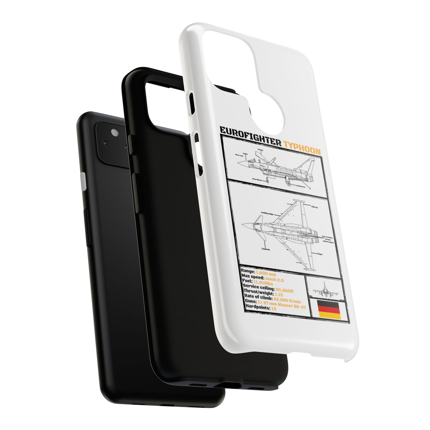 Eurofighter typhoon Schematic edition phone case (Luftwaffe Colour-Way)