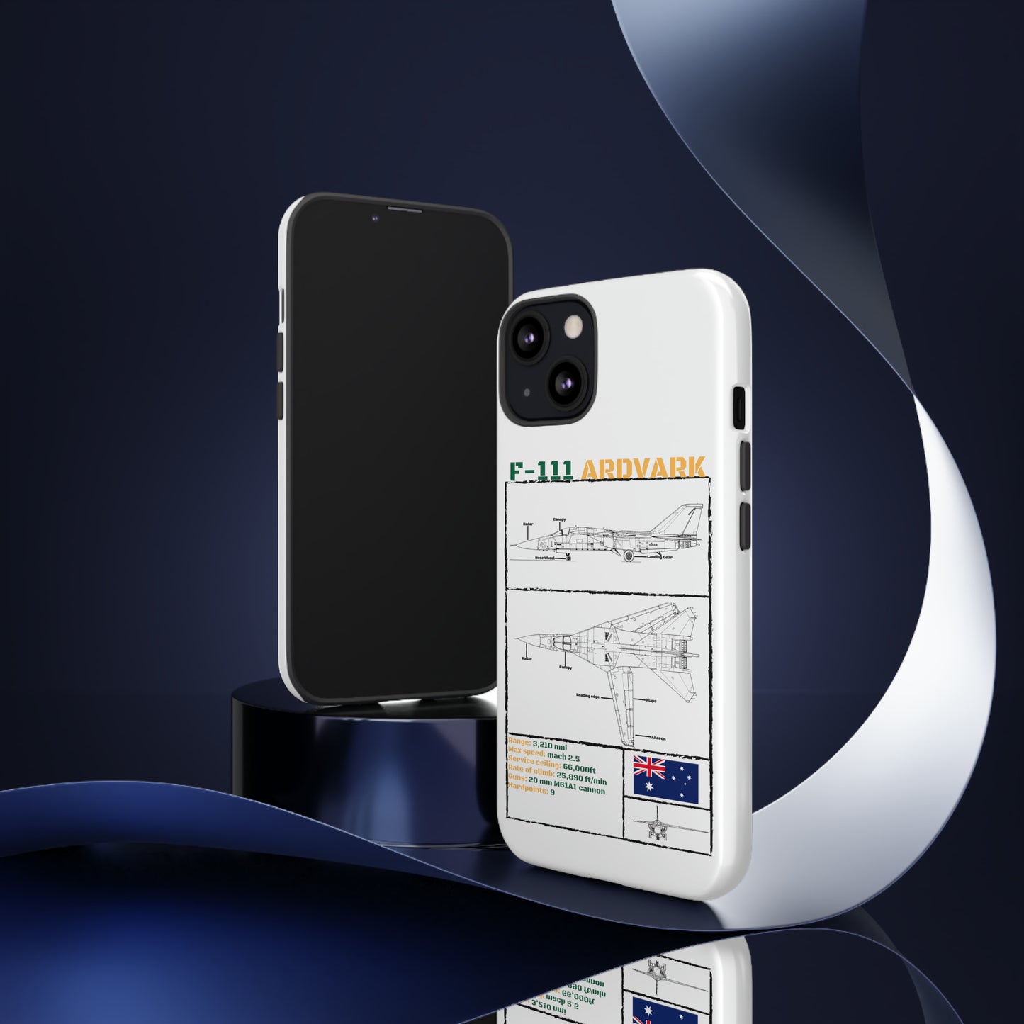 F111 Aardvark  Schematic Durable Phone Case (RAAF colouways)