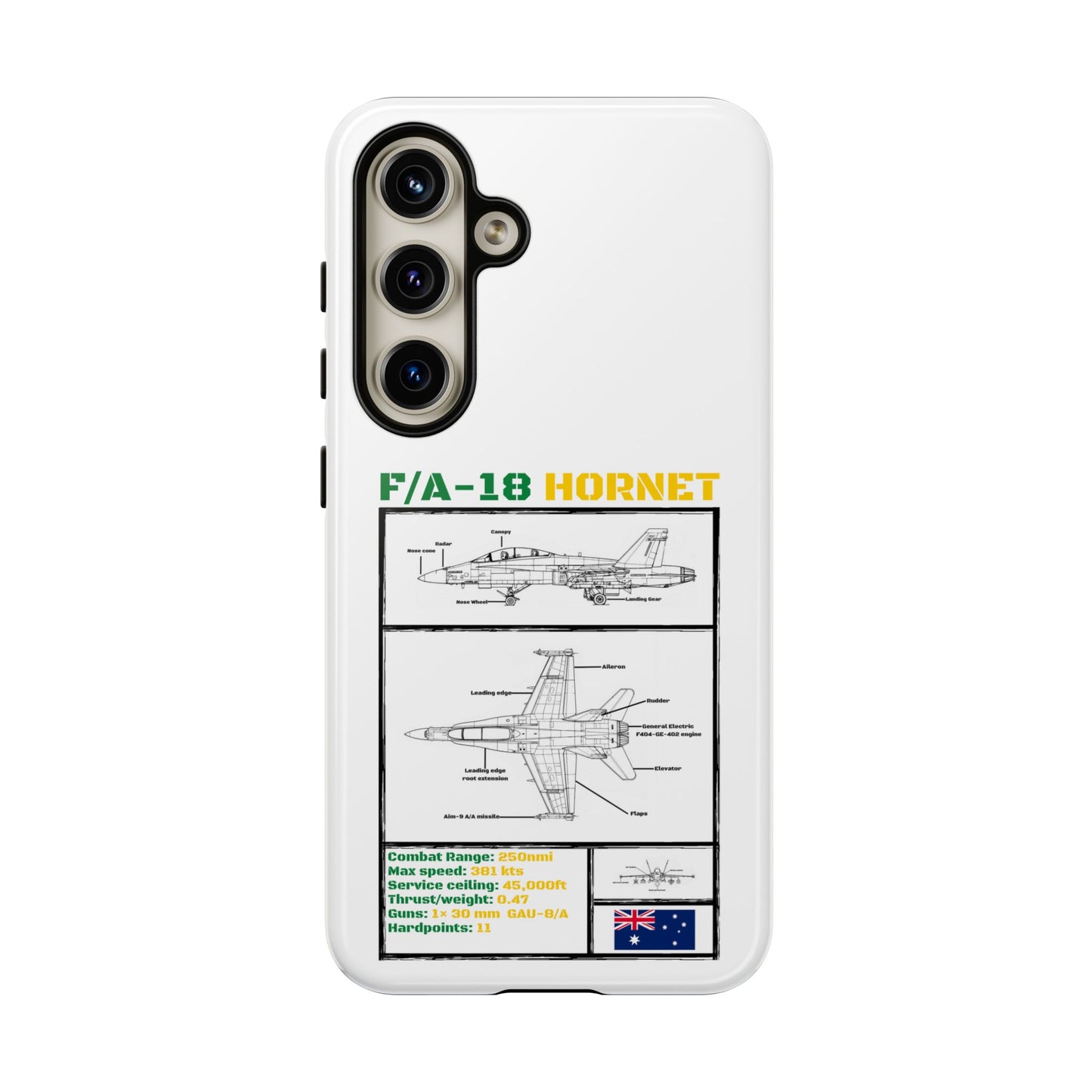 F/A-18 Hornet Schematic edition phone case (RAAF Colour-Way)