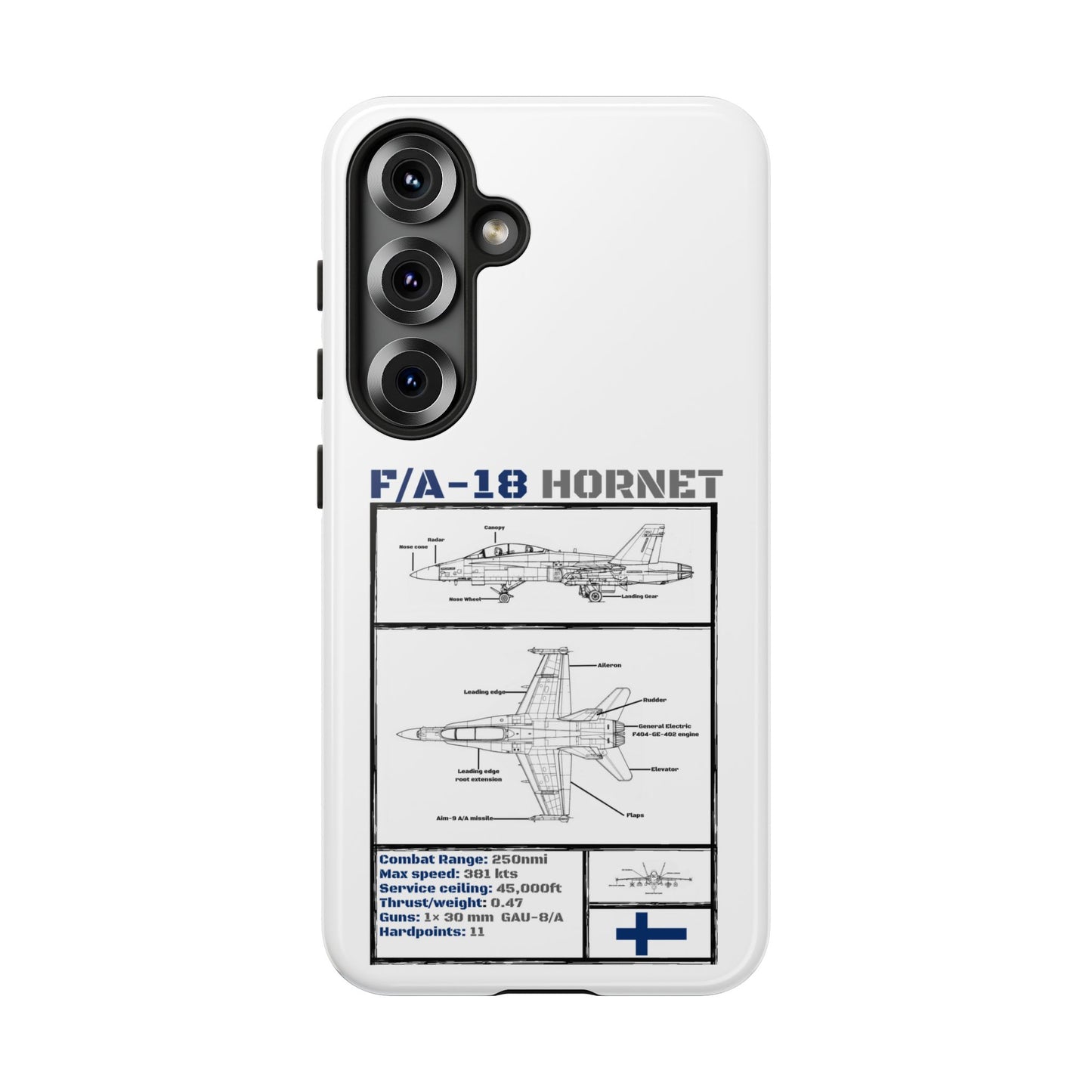 F/A-18 Hornet Schematic edition phone case (FAF Colour-Way)