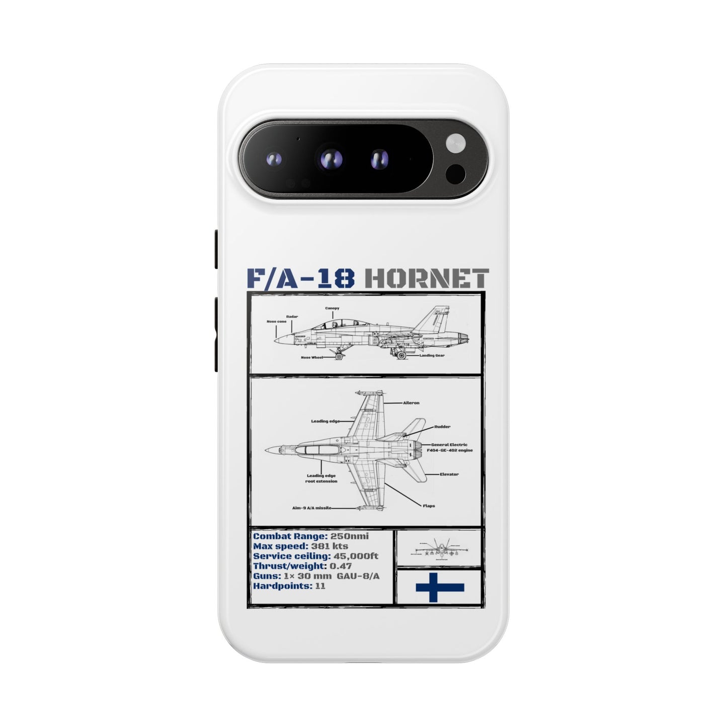 F/A-18 Hornet Schematic edition phone case (FAF Colour-Way)