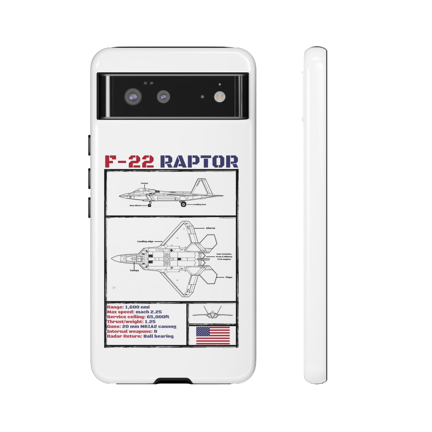 F-22 Raptor Schematic edition phone case (USAF Colour-Way)