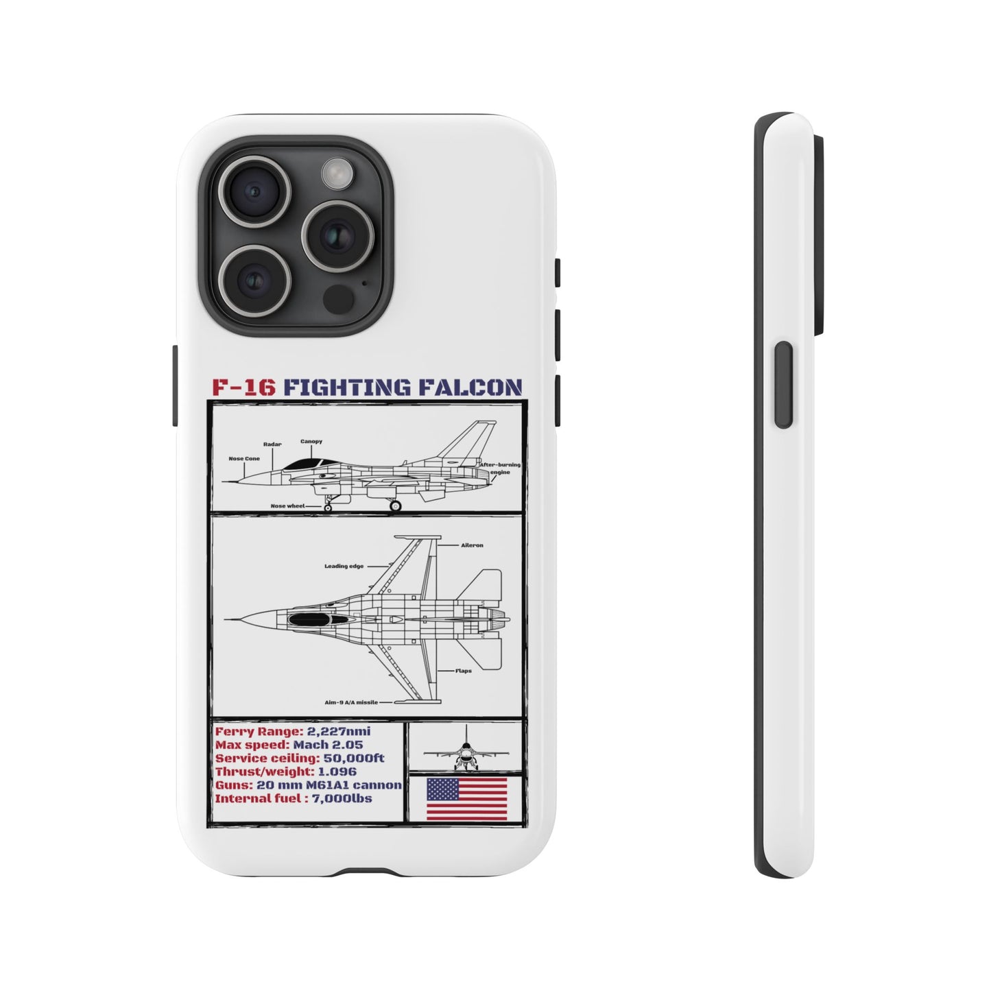 F-16 Fighting Falcon Schematic edition phone case (USAF Colour-Way)