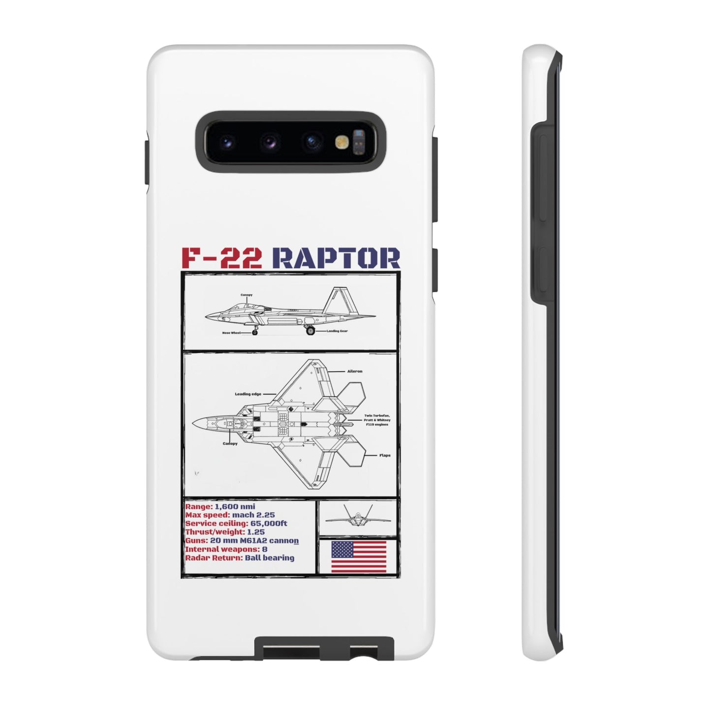 F-22 Raptor Schematic edition phone case (USAF Colour-Way)