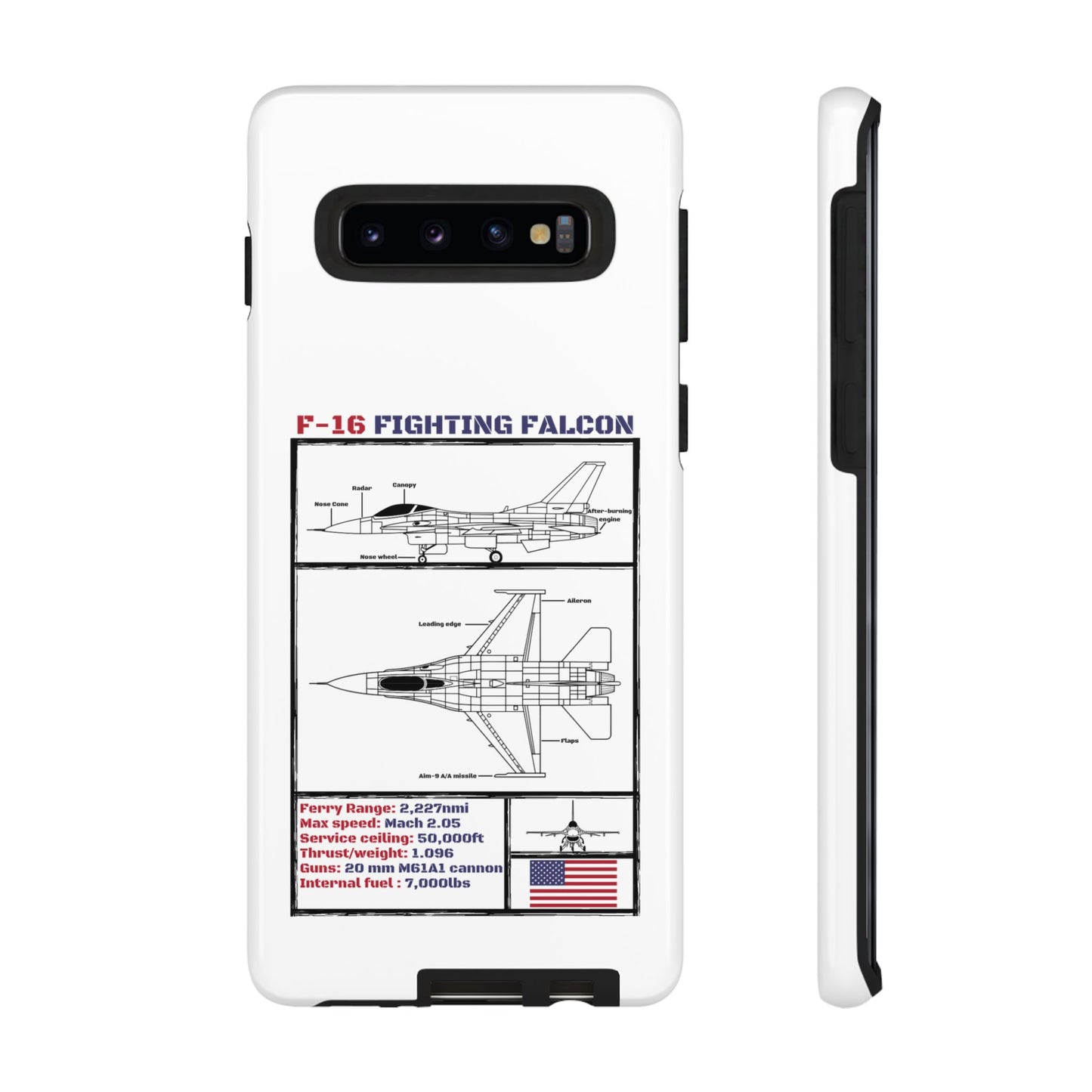 F-16 Fighting Falcon Schematic edition phone case (USAF Colour-Way)