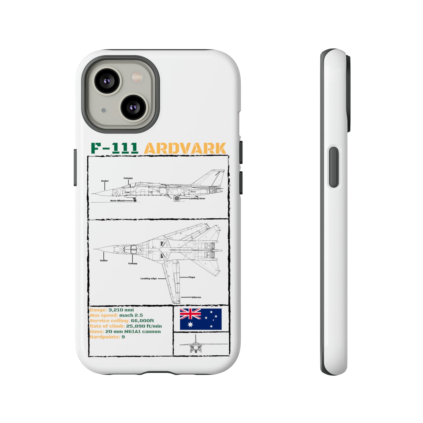 F111 Aardvark  Schematic Durable Phone Case (RAAF colouways)