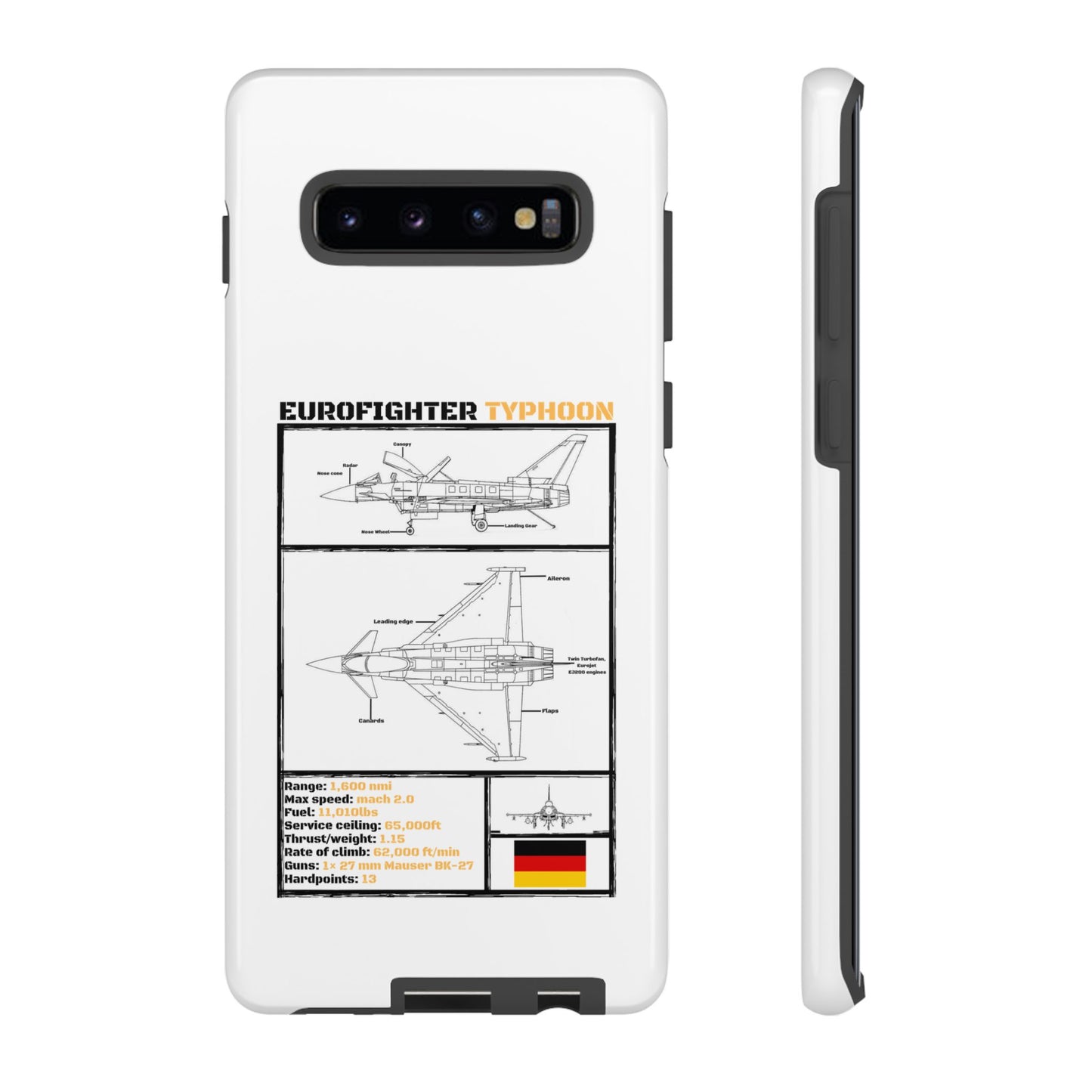 Eurofighter typhoon Schematic edition phone case (Luftwaffe Colour-Way)