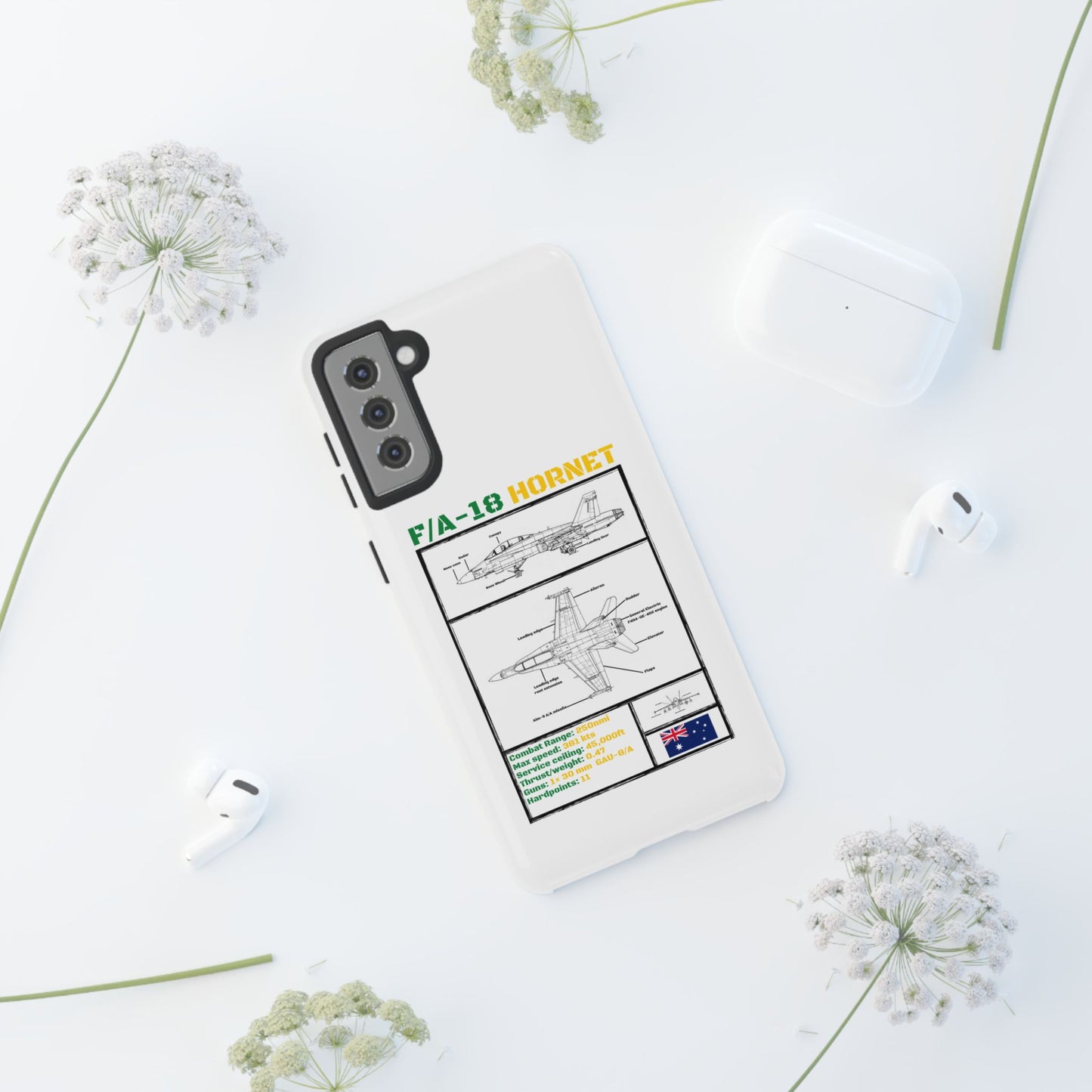F/A-18 Hornet Schematic edition phone case (RAAF Colour-Way)