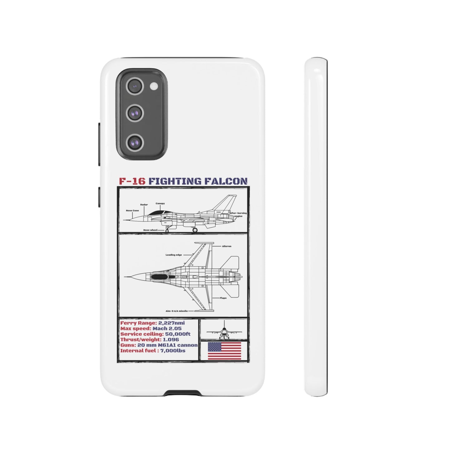 F-16 Fighting Falcon Schematic edition phone case (USAF Colour-Way)