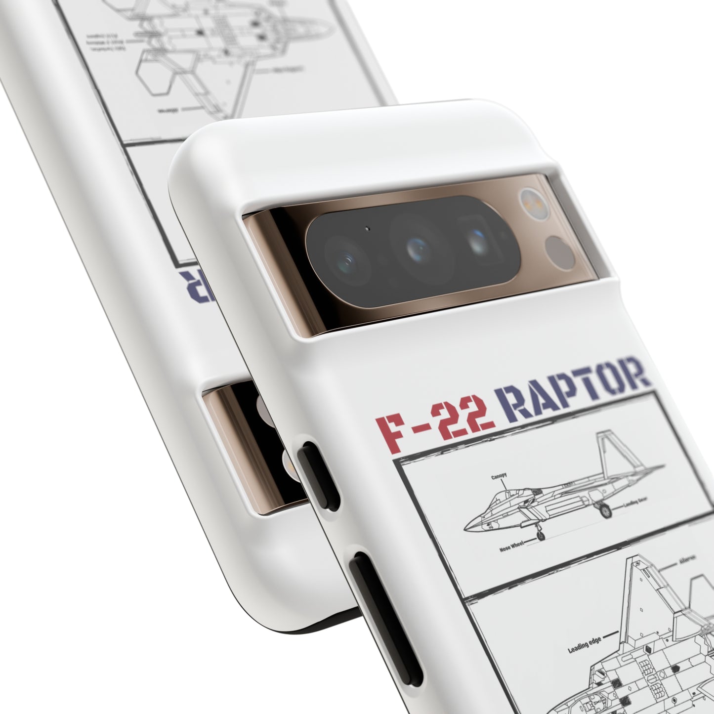 F-22 Raptor schematic rigid Phone Case (USAF colour-ways)